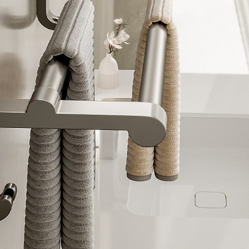 Lisslune | Modern Bathroom Accessories Set in Gray with Bathroom Shelf/Towel Holder/Bathrobe Hook & Paper Holder