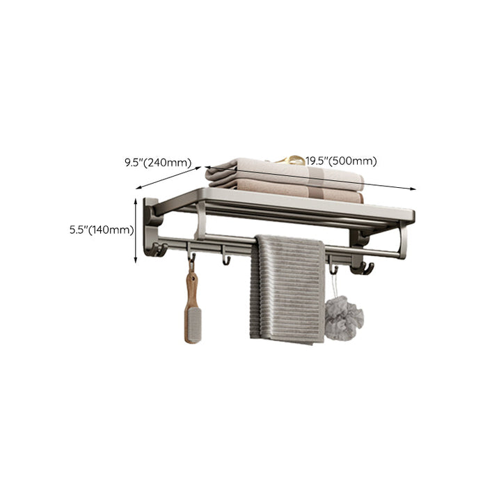 Lisslune | Modern Bathroom Accessories Set in Gray with Bathroom Shelf/Towel Holder/Bathrobe Hook & Paper Holder