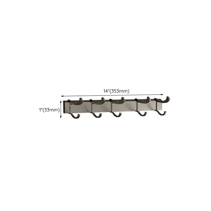 Lisslune | Modern Bathroom Accessories Set in Gray with Bathroom Shelf/Towel Holder/Bathrobe Hook & Paper Holder