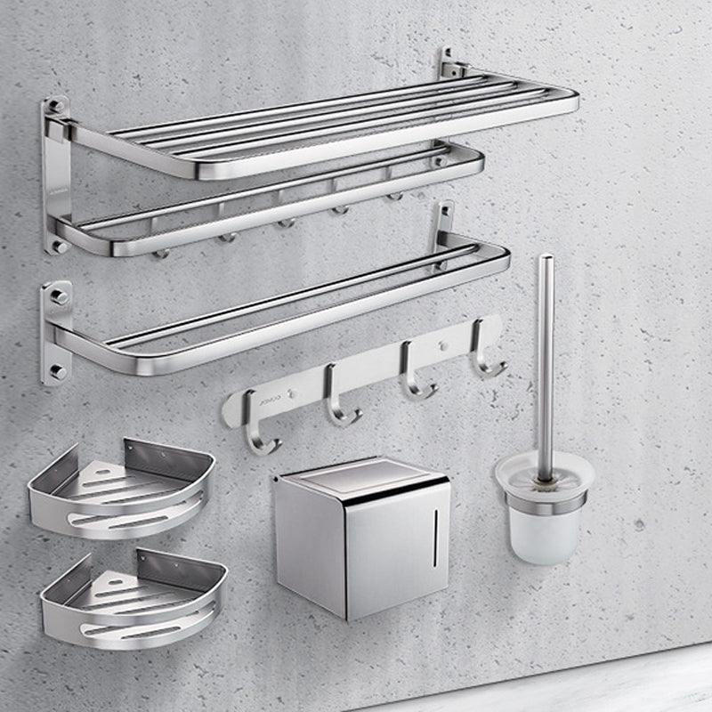 Lisslune | Contemporary bathroom accessory set made of aluminum with towel holder/bath shelf