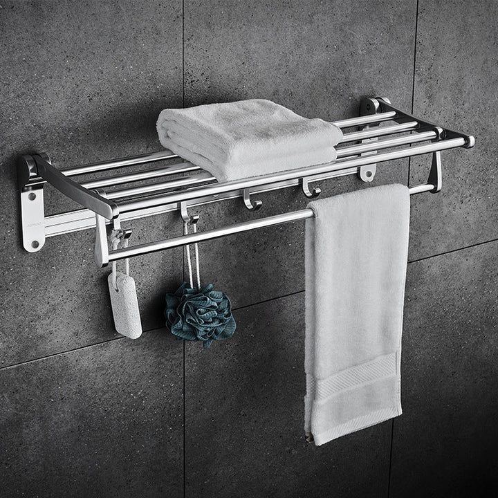 Lisslune | Contemporary bathroom accessory set made of aluminum with towel holder/bath shelf