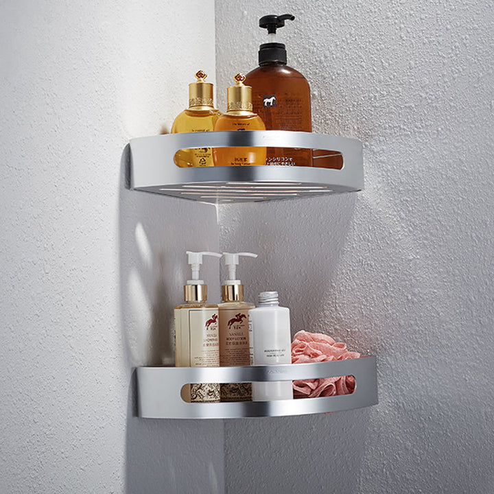 Lisslune | Contemporary bathroom accessory set made of aluminum with towel holder/bath shelf