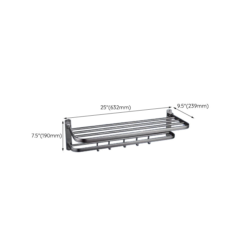 Lisslune | Contemporary bathroom accessory set made of aluminum with towel holder/bath shelf
