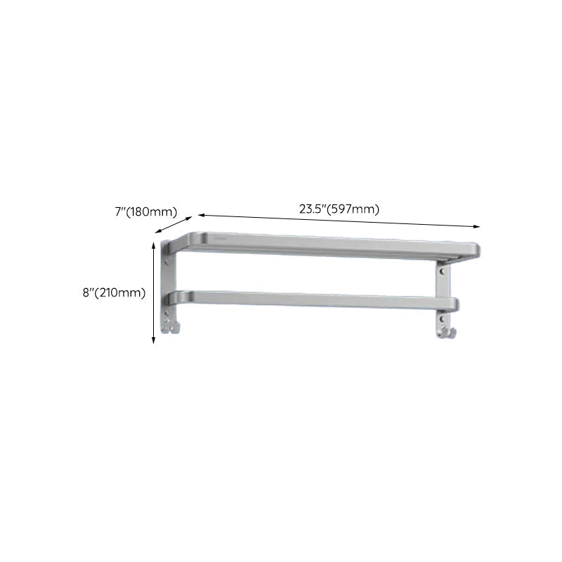 Lisslune | Contemporary bathroom accessory set made of aluminum with towel holder/bath shelf