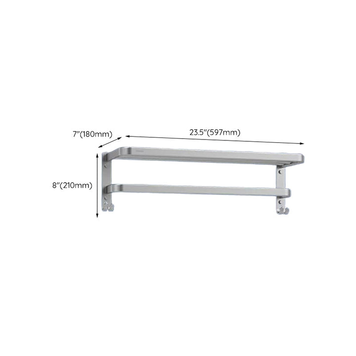 Lisslune | Contemporary bathroom accessory set made of aluminum with towel holder/bath shelf