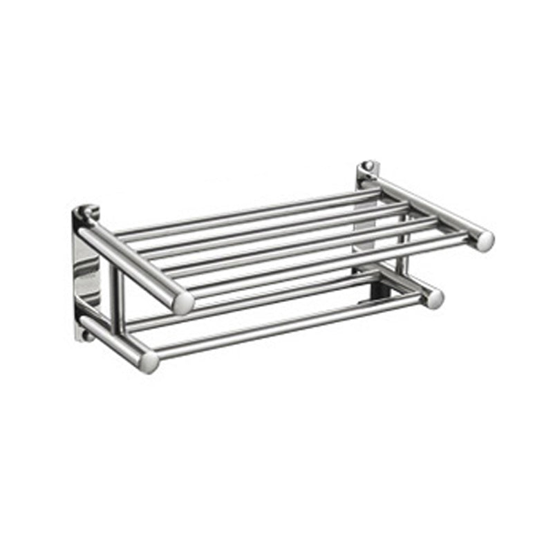 Lisslune | Polished Chrome Modern Bathroom Accessory Set in Stainless Steel with Bath Shelf/Towel Rail