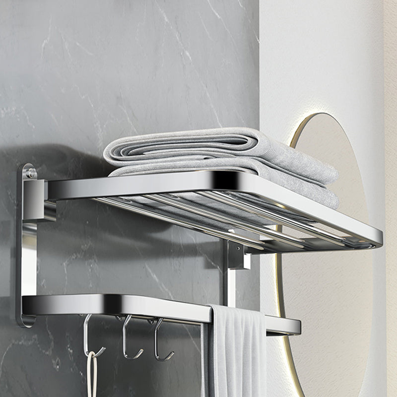Lisslune | Polished Chrome Modern Bathroom Accessory Set in Stainless Steel with Bath Shelf/Towel Rail