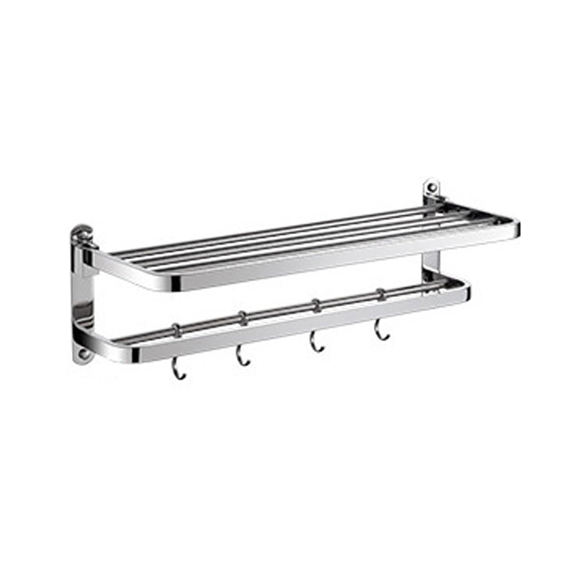 Lisslune | Polished Chrome Modern Bathroom Accessory Set in Stainless Steel with Bath Shelf/Towel Rail