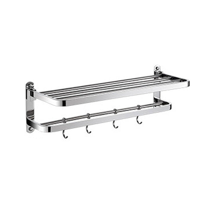 Lisslune | Polished Chrome Modern Bathroom Accessory Set in Stainless Steel with Bath Shelf/Towel Rail
