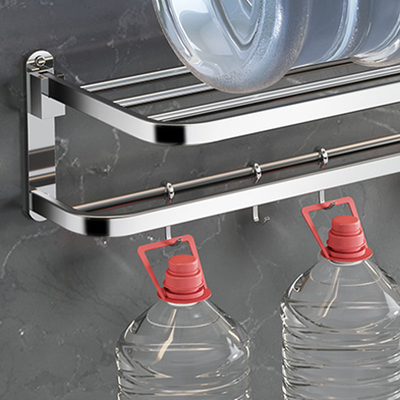 Lisslune | Polished Chrome Modern Bathroom Accessory Set in Stainless Steel with Bath Shelf/Towel Rail