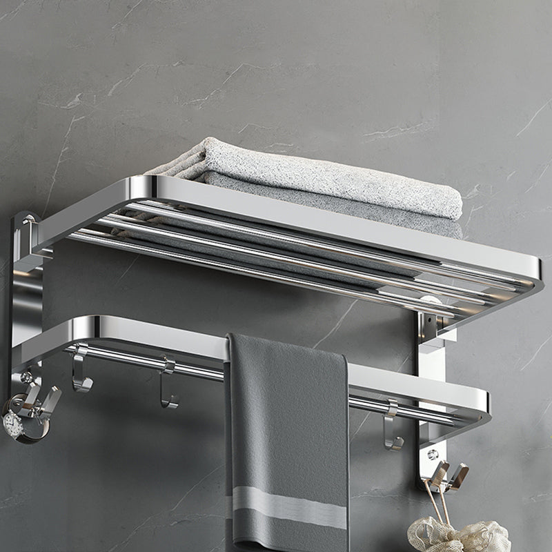 Lisslune | Polished Chrome Modern Bathroom Accessory Set in Stainless Steel with Bath Shelf/Towel Rail