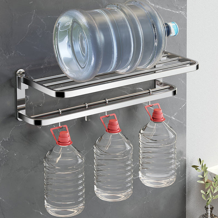 Lisslune | Polished Chrome Modern Bathroom Accessory Set in Stainless Steel with Bath Shelf/Towel Rail