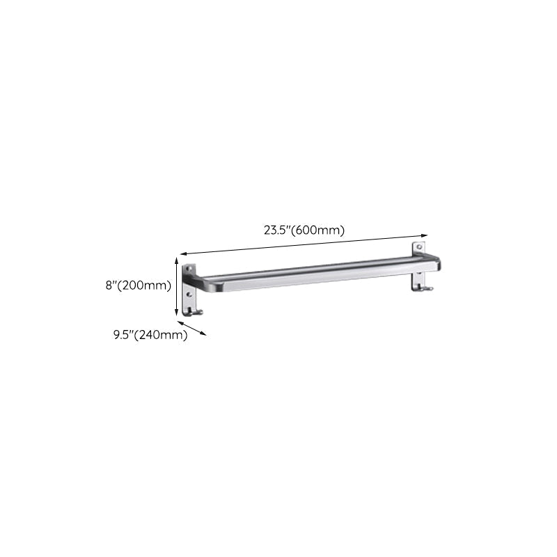 Lisslune | Polished Chrome Modern Bathroom Accessory Set in Stainless Steel with Bath Shelf/Towel Rail