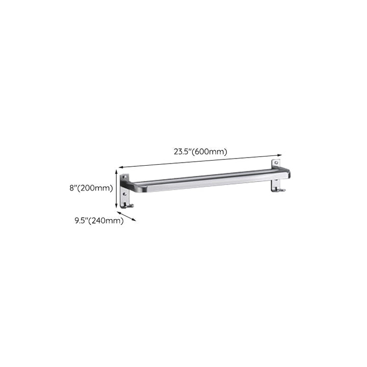 Lisslune | Polished Chrome Modern Bathroom Accessory Set in Stainless Steel with Bath Shelf/Towel Rail