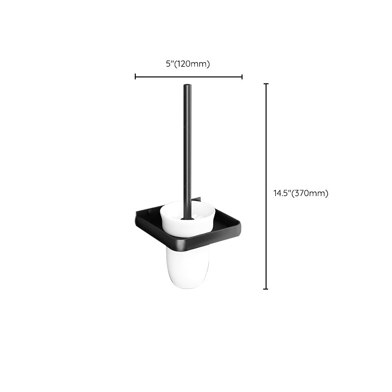 Lisslune | Black Aluminum Bathroom Accessory Set Modern Bathroom Shelf / Towel Bar & Paper Holder