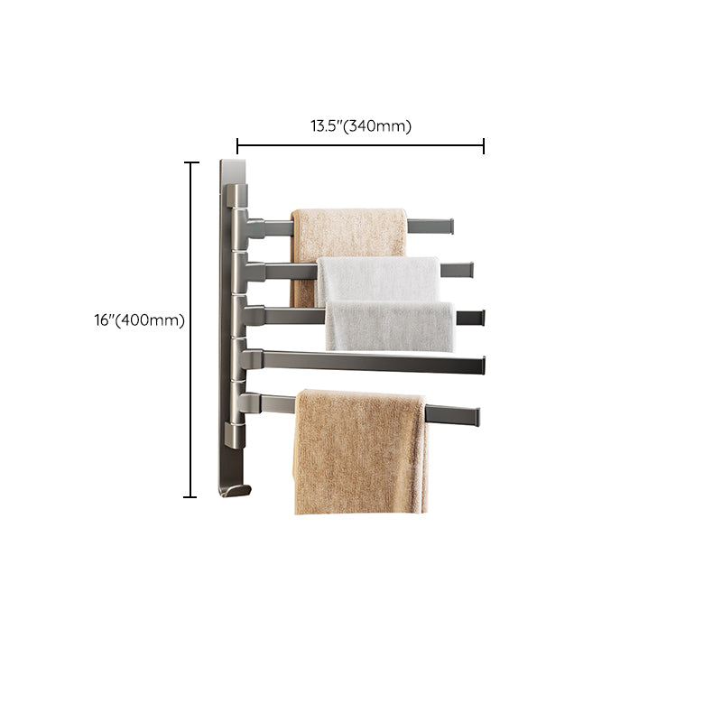 Lisslune | Contemporary Gray Bathroom Accessory Set Aluminium Towel Holder