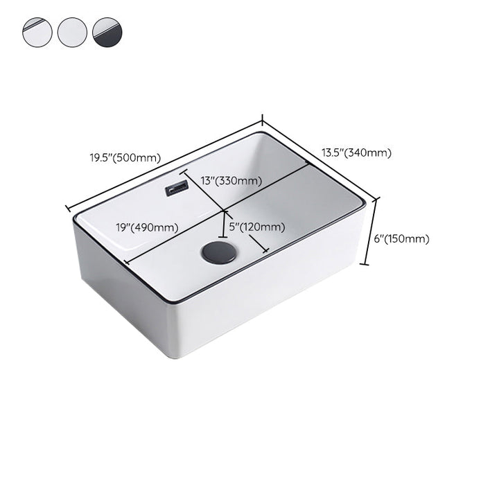 Lisslune | Modern porcelain floor wash basin Rectangular sink for the bathroom