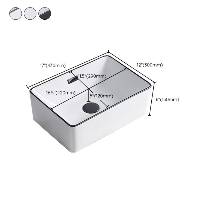 Lisslune | Modern porcelain floor wash basin Rectangular sink for the bathroom
