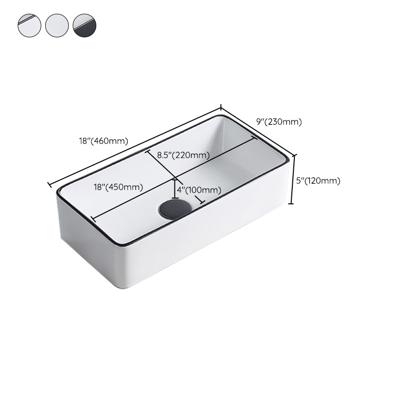 Lisslune | Modern porcelain floor wash basin Rectangular sink for the bathroom