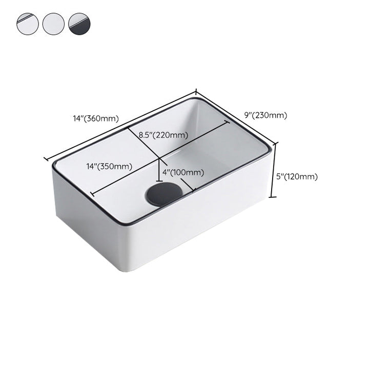 Lisslune | Modern porcelain floor wash basin Rectangular sink for the bathroom
