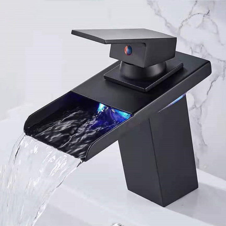 Lisslune | Single-Handle Sink Faucet 1-Hole Widely Used Bathroom Sink Faucet with LED Lighting