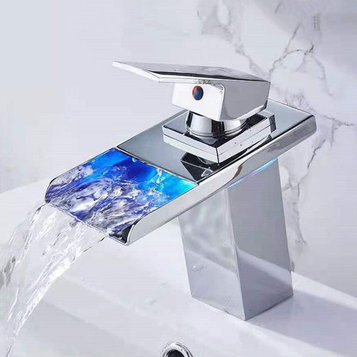 Lisslune | Single-Handle Sink Faucet 1-Hole Widely Used Bathroom Sink Faucet with LED Lighting