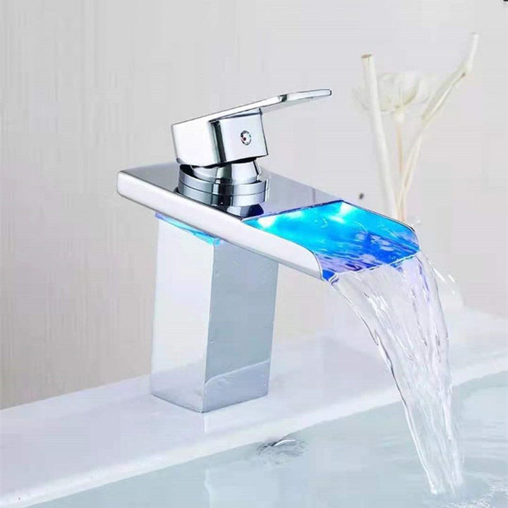 Lisslune | Single-Handle Sink Faucet 1-Hole Widely Used Bathroom Sink Faucet with LED Lighting