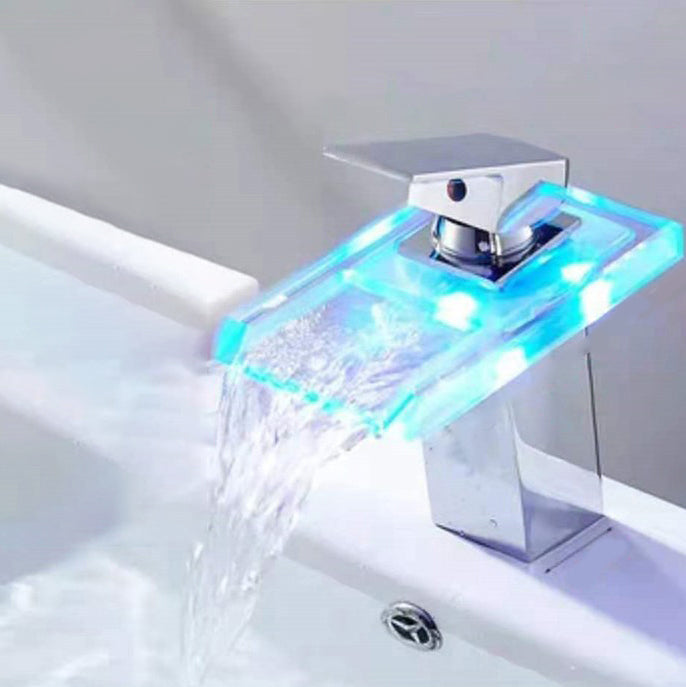Lisslune | Single-Handle Sink Faucet 1-Hole Widely Used Bathroom Sink Faucet with LED Lighting