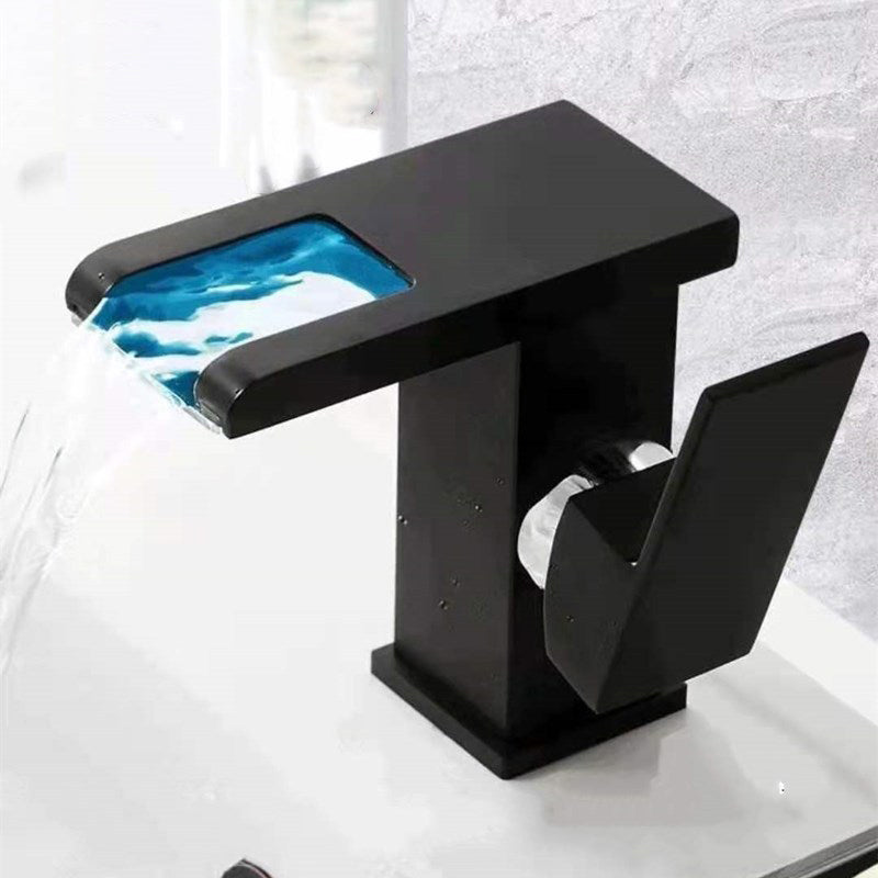 Lisslune | Single-Handle Sink Faucet 1-Hole Widely Used Bathroom Sink Faucet with LED Lighting