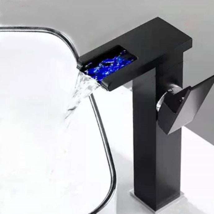 Lisslune | Single-Handle Sink Faucet 1-Hole Widely Used Bathroom Sink Faucet with LED Lighting