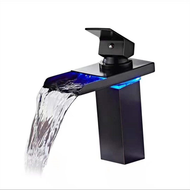 Lisslune | Single-Handle Sink Faucet 1-Hole Widely Used Bathroom Sink Faucet with LED Lighting