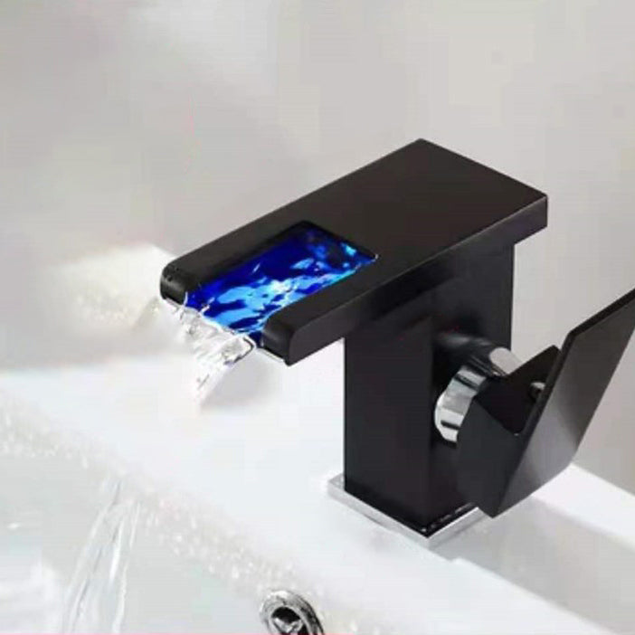 Lisslune | Single-Handle Sink Faucet 1-Hole Widely Used Bathroom Sink Faucet with LED Lighting