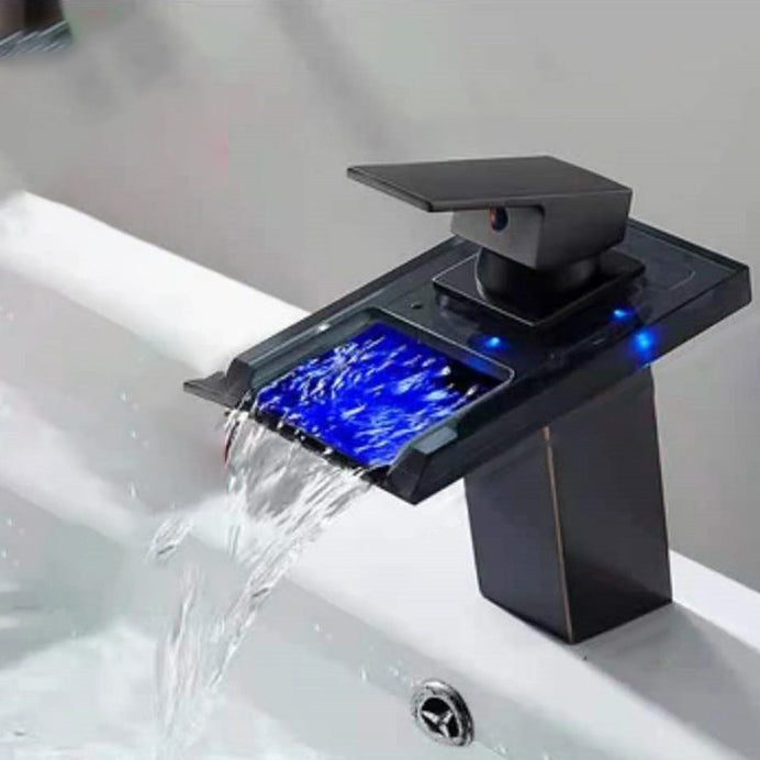 Lisslune | Single-Handle Sink Faucet 1-Hole Widely Used Bathroom Sink Faucet with LED Lighting
