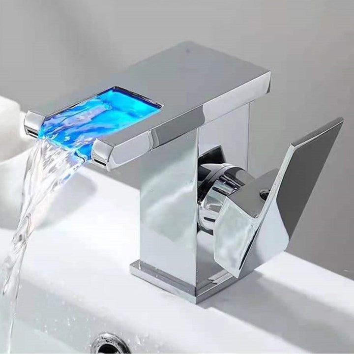 Lisslune | Single-Handle Sink Faucet 1-Hole Widely Used Bathroom Sink Faucet with LED Lighting
