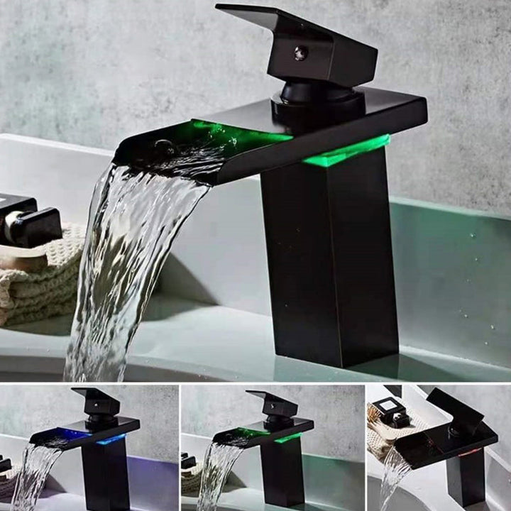 Lisslune | Single-Handle Sink Faucet 1-Hole Widely Used Bathroom Sink Faucet with LED Lighting
