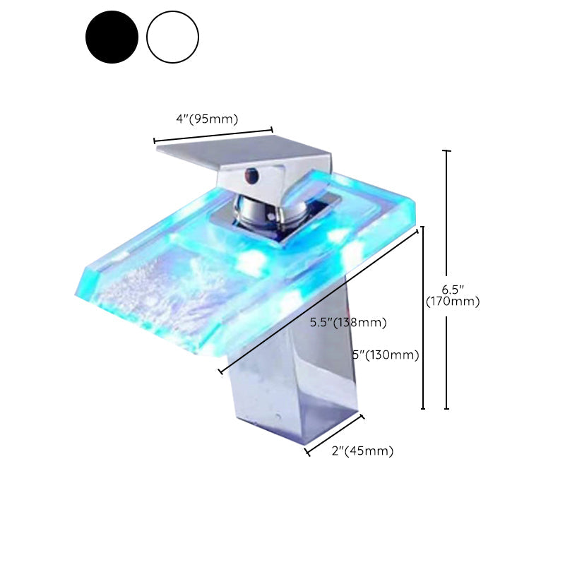 Lisslune | Single-Handle Sink Faucet 1-Hole Widely Used Bathroom Sink Faucet with LED Lighting