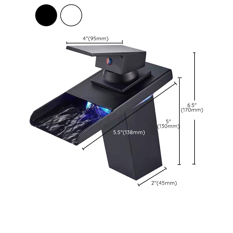 Lisslune | Single-Handle Sink Faucet 1-Hole Widely Used Bathroom Sink Faucet with LED Lighting