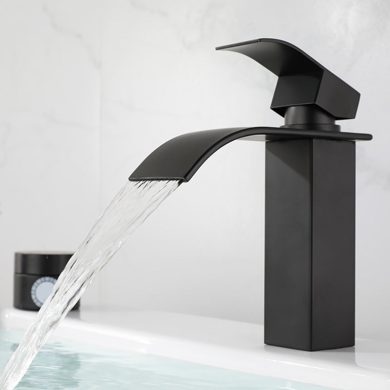 Lisslune | Industrial Vessels Faucet Stainless Steel Lever Handles Waterfall Spout Bathroom Faucet