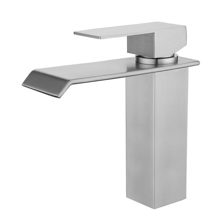 Lisslune | Industrial Vessels Faucet Stainless Steel Lever Handles Waterfall Spout Bathroom Faucet