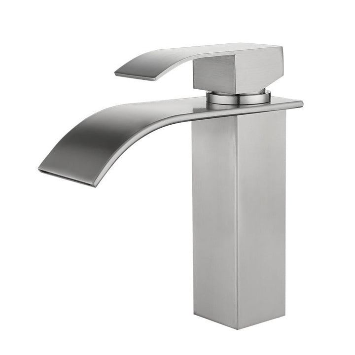 Lisslune | Industrial Vessels Faucet Stainless Steel Lever Handles Waterfall Spout Bathroom Faucet