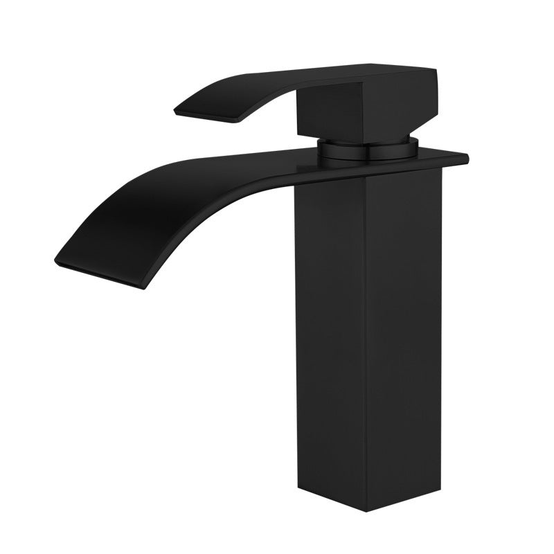 Lisslune | Industrial Vessels Faucet Stainless Steel Lever Handles Waterfall Spout Bathroom Faucet