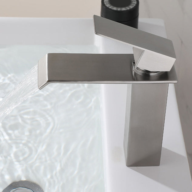 Lisslune | Industrial Vessels Faucet Stainless Steel Lever Handles Waterfall Spout Bathroom Faucet
