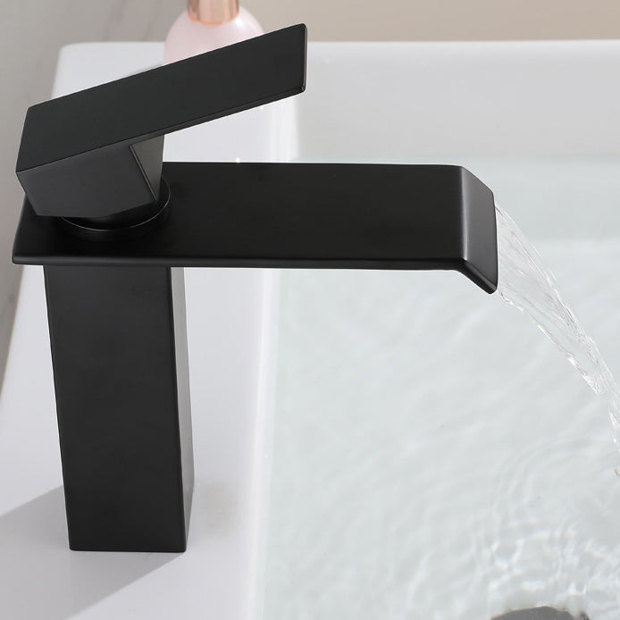Lisslune | Industrial Vessels Faucet Stainless Steel Lever Handles Waterfall Spout Bathroom Faucet