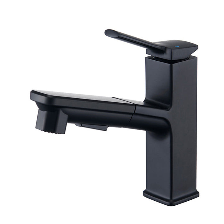 Lisslune | Modern Brass Faucet Center Mount Bathroom Faucet with Water Hose