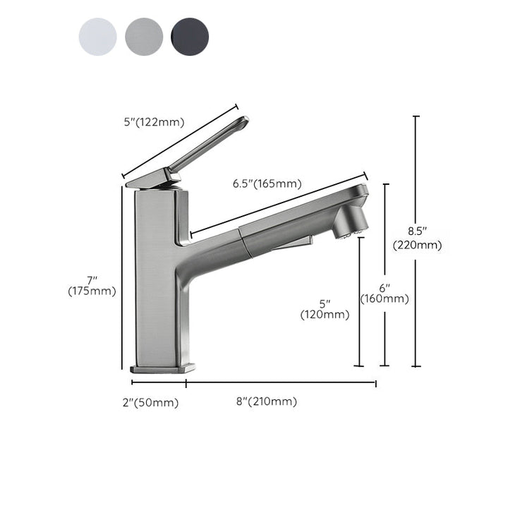 Lisslune | Modern Brass Faucet Center Mount Bathroom Faucet with Water Hose