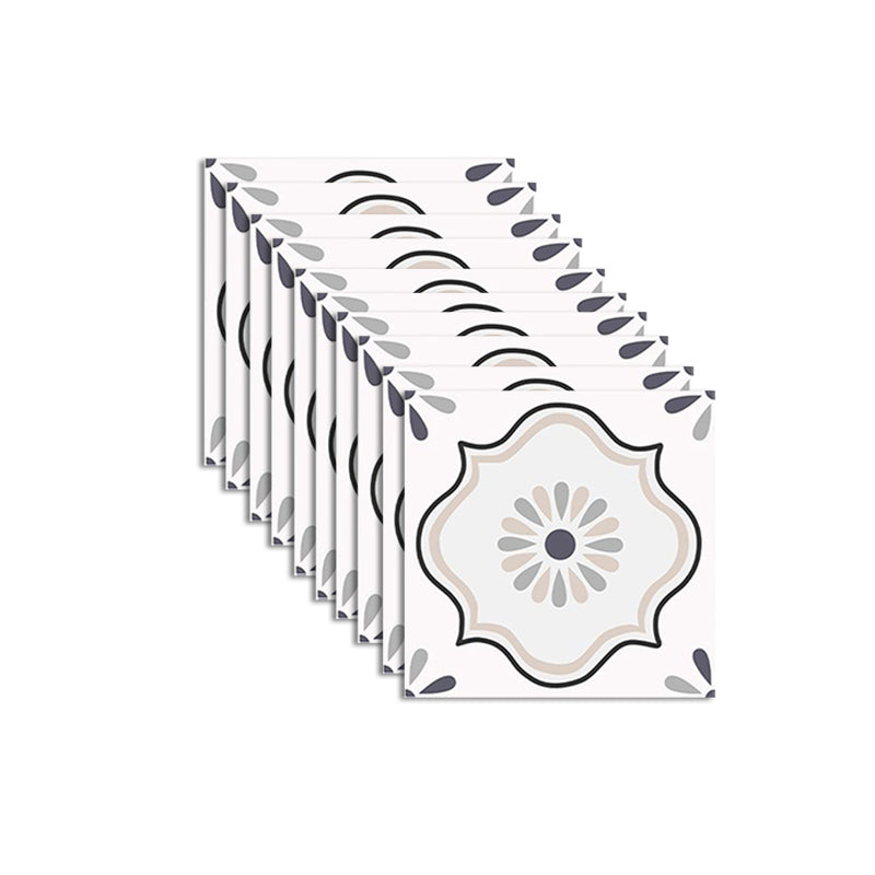 Lisslune | Square Indoor Vinyl Flooring Self-adhesive Flower Pattern Waterproof Vinyl Flooring