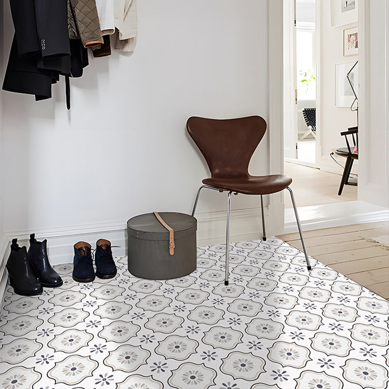 Lisslune | Square Indoor Vinyl Flooring Self-adhesive Flower Pattern Waterproof Vinyl Flooring