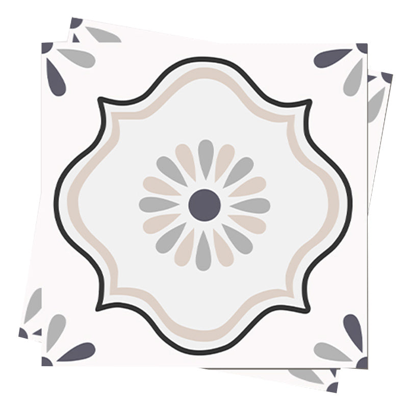 Lisslune | Square Indoor Vinyl Flooring Self-adhesive Flower Pattern Waterproof Vinyl Flooring