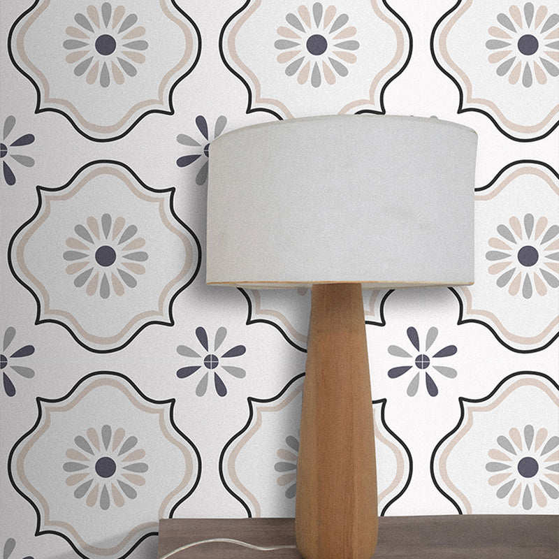 Lisslune | Square Indoor Vinyl Flooring Self-adhesive Flower Pattern Waterproof Vinyl Flooring