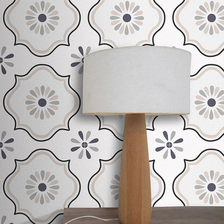 Lisslune | Square Indoor Vinyl Flooring Self-adhesive Flower Pattern Waterproof Vinyl Flooring
